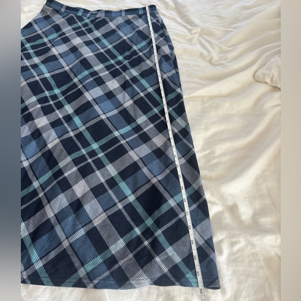 Christopher & Banks Plaid A-Line Skirt in Blue and Black - Picture 6 of 7